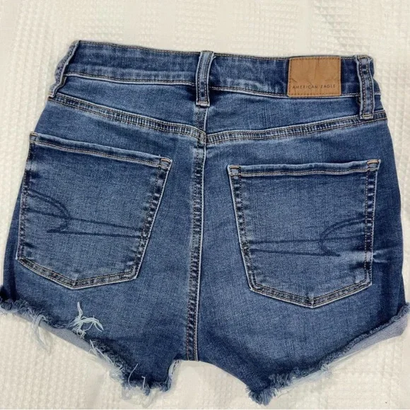 American Eagle Outfitters Distressed Blue Jean Shorts - Picture 2 of 5